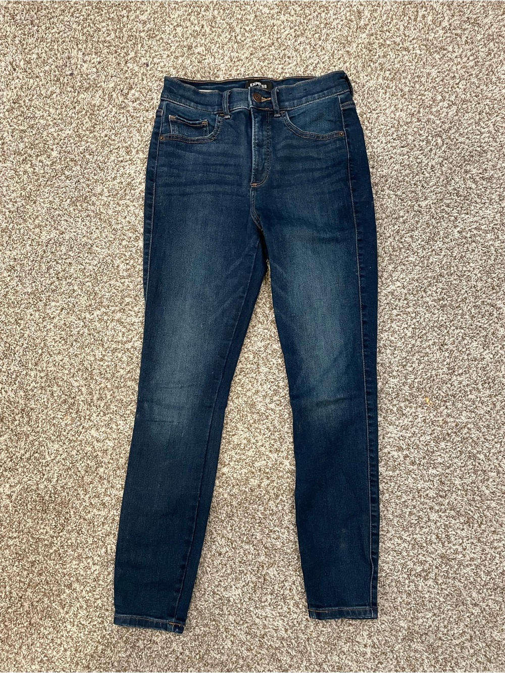 Express Women's Skinny Jeans in Dark Blue